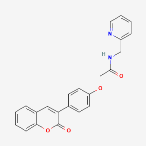 2-[4-(2-oxo-2H-chromen-3-yl)phenoxy]-N-(pyridin-2-ylmethyl)acetamide