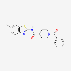 N-(6-methyl-1,3-benzothiazol-2-yl)-1-(phenylcarbonyl)piperidine-4-carboxamide