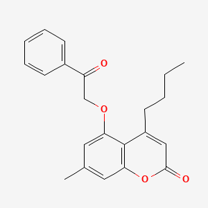 molecular formula C22H22O4 B11158781 4-butyl-7-methyl-5-(2-oxo-2-phenylethoxy)-2H-chromen-2-one 