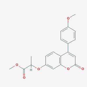 molecular formula C20H18O6 B11158789 methyl 2-{[4-(4-methoxyphenyl)-2-oxo-2H-chromen-7-yl]oxy}propanoate 