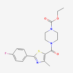 molecular formula C18H20FN3O3S B11158798 Ethyl 4-{[2-(4-fluorophenyl)-4-methyl-1,3-thiazol-5-yl]carbonyl}-1-piperazinecarboxylate 