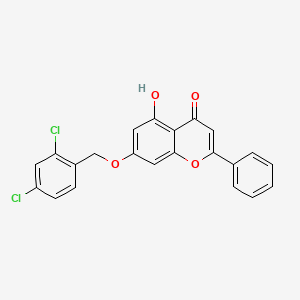 molecular formula C22H14Cl2O4 B11158809 7-[(2,4-dichlorobenzyl)oxy]-5-hydroxy-2-phenyl-4H-chromen-4-one 