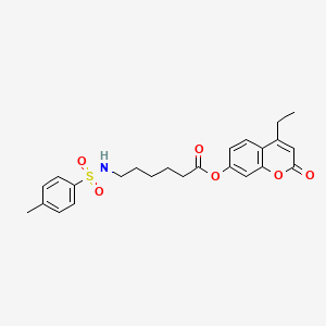 molecular formula C24H27NO6S B11158813 4-ethyl-2-oxo-2H-chromen-7-yl 6-{[(4-methylphenyl)sulfonyl]amino}hexanoate 