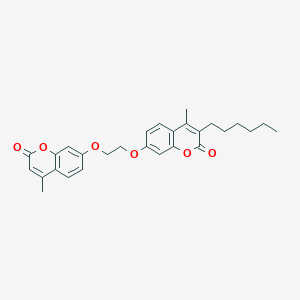 3-hexyl-4-methyl-7-{2-[(4-methyl-2-oxo-2H-chromen-7-yl)oxy]ethoxy}-2H-chromen-2-one