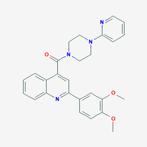 molecular formula C27H26N4O3 B11158881 [2-(3,4-Dimethoxyphenyl)-4-quinolyl][4-(2-pyridyl)piperazino]methanone 