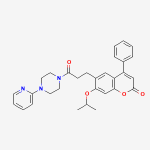 7-isopropoxy-6-{3-oxo-3-[4-(2-pyridyl)piperazino]propyl}-4-phenyl-2H-chromen-2-one