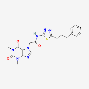 2-(1,3-dimethyl-2,6-dioxo-1,2,3,6-tetrahydro-7H-purin-7-yl)-N-[5-(3-phenylpropyl)-1,3,4-thiadiazol-2-yl]acetamide