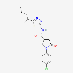 1-(4-chlorophenyl)-5-oxo-N-[5-(pentan-2-yl)-1,3,4-thiadiazol-2-yl]pyrrolidine-3-carboxamide