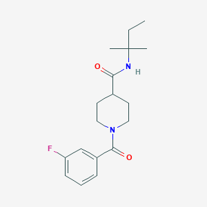 1-[(3-fluorophenyl)carbonyl]-N-(2-methylbutan-2-yl)piperidine-4-carboxamide