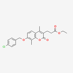 molecular formula C23H23ClO5 B11158960 ethyl 3-{7-[(4-chlorobenzyl)oxy]-4,8-dimethyl-2-oxo-2H-chromen-3-yl}propanoate 