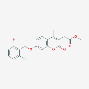 molecular formula C20H16ClFO5 B11158971 methyl {7-[(2-chloro-6-fluorobenzyl)oxy]-4-methyl-2-oxo-2H-chromen-3-yl}acetate 