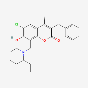 molecular formula C25H28ClNO3 B11158994 3-benzyl-6-chloro-8-[(2-ethyl-1-piperidinyl)methyl]-7-hydroxy-4-methyl-2H-chromen-2-one 