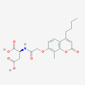 molecular formula C20H23NO8 B11159007 N-{[(4-butyl-8-methyl-2-oxo-2H-chromen-7-yl)oxy]acetyl}-L-aspartic acid 