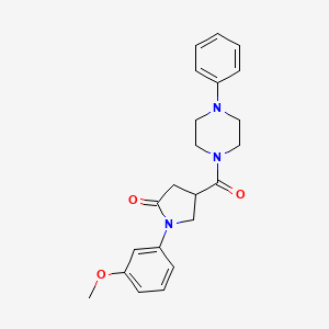 molecular formula C22H25N3O3 B11159052 1-(3-Methoxyphenyl)-4-[(4-phenylpiperazin-1-yl)carbonyl]pyrrolidin-2-one 