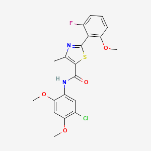 N-(5-chloro-2,4-dimethoxyphenyl)-2-(2-fluoro-6-methoxyphenyl)-4-methyl-1,3-thiazole-5-carboxamide