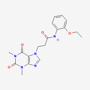 molecular formula C18H21N5O4 B11159072 3-(1,3-dimethyl-2,6-dioxo-1,2,3,6-tetrahydro-7H-purin-7-yl)-N-(2-ethoxyphenyl)propanamide 