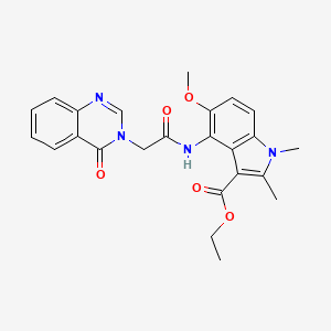 ethyl 5-methoxy-1,2-dimethyl-4-{[(4-oxoquinazolin-3(4H)-yl)acetyl]amino}-1H-indole-3-carboxylate