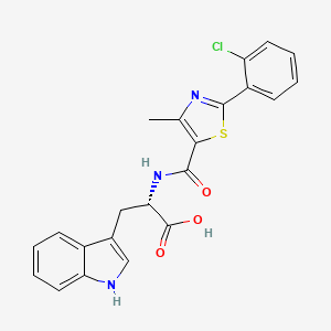 molecular formula C22H18ClN3O3S B11159092 N-{[2-(2-chlorophenyl)-4-methyl-1,3-thiazol-5-yl]carbonyl}-L-tryptophan 