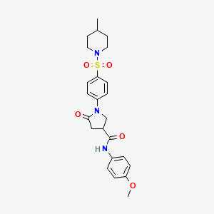 N-(4-methoxyphenyl)-1-{4-[(4-methylpiperidin-1-yl)sulfonyl]phenyl}-5-oxopyrrolidine-3-carboxamide