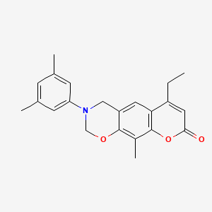 3-(3,5-dimethylphenyl)-6-ethyl-10-methyl-3,4-dihydro-2H,8H-chromeno[6,7-e][1,3]oxazin-8-one