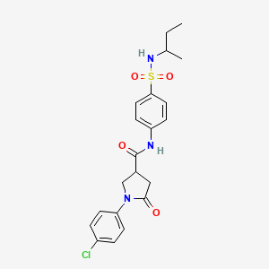 molecular formula C21H24ClN3O4S B11159134 N-[4-(butan-2-ylsulfamoyl)phenyl]-1-(4-chlorophenyl)-5-oxopyrrolidine-3-carboxamide 