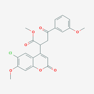 methyl 2-(6-chloro-7-methoxy-2-oxo-2H-chromen-4-yl)-4-(3-methoxyphenyl)-4-oxobutanoate