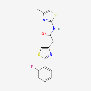 2-[2-(2-fluorophenyl)-1,3-thiazol-4-yl]-N-(4-methyl-1,3-thiazol-2-yl)acetamide