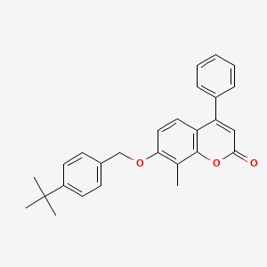 molecular formula C27H26O3 B11159197 7-[(4-tert-butylphenyl)methoxy]-8-methyl-4-phenyl-2H-chromen-2-one 