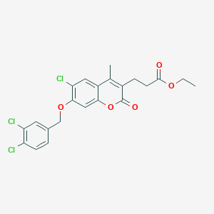 ethyl 3-{6-chloro-7-[(3,4-dichlorobenzyl)oxy]-4-methyl-2-oxo-2H-chromen-3-yl}propanoate