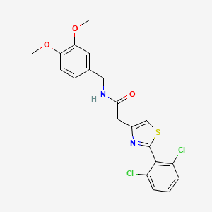 molecular formula C20H18Cl2N2O3S B11159210 2-[2-(2,6-dichlorophenyl)-1,3-thiazol-4-yl]-N-(3,4-dimethoxybenzyl)acetamide 