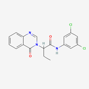 molecular formula C18H15Cl2N3O2 B11159224 N-(3,5-dichlorophenyl)-2-(4-oxoquinazolin-3(4H)-yl)butanamide 