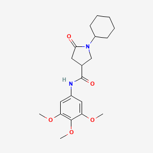 molecular formula C20H28N2O5 B11159230 1-cyclohexyl-5-oxo-N-(3,4,5-trimethoxyphenyl)pyrrolidine-3-carboxamide 