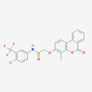 molecular formula C23H15ClF3NO4 B11159235 N-[4-chloro-3-(trifluoromethyl)phenyl]-2-[(4-methyl-6-oxo-6H-benzo[c]chromen-3-yl)oxy]acetamide 