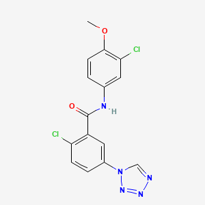 2-chloro-N-(3-chloro-4-methoxyphenyl)-5-(1H-tetrazol-1-yl)benzamide