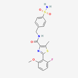 2-(2-fluoro-6-methoxyphenyl)-5-methyl-N-(4-sulfamoylbenzyl)-1,3-thiazole-4-carboxamide