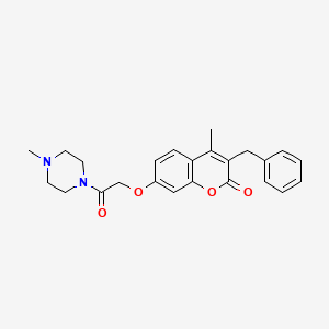 molecular formula C24H26N2O4 B11159294 3-benzyl-4-methyl-7-[2-(4-methylpiperazino)-2-oxoethoxy]-2H-chromen-2-one 