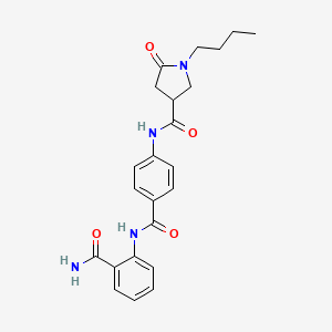 1-butyl-N-{4-[(2-carbamoylphenyl)carbamoyl]phenyl}-5-oxopyrrolidine-3-carboxamide