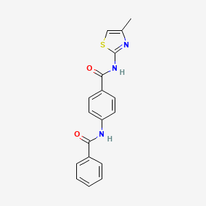 molecular formula C18H15N3O2S B11159299 N-(4-methyl-1,3-thiazol-2-yl)-4-[(phenylcarbonyl)amino]benzamide 