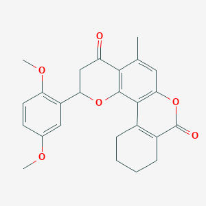 2-(2,5-dimethoxyphenyl)-5-methyl-2,3,9,10,11,12-hexahydro-4H,8H-benzo[c]pyrano[2,3-f]chromene-4,8-dione