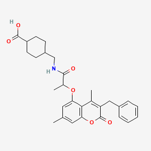 trans-4-[({2-[(3-benzyl-4,7-dimethyl-2-oxo-2H-chromen-5-yl)oxy]propanoyl}amino)methyl]cyclohexanecarboxylic acid