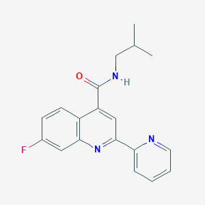 molecular formula C19H18FN3O B11159328 7-fluoro-N-(2-methylpropyl)-2-(pyridin-2-yl)quinoline-4-carboxamide 