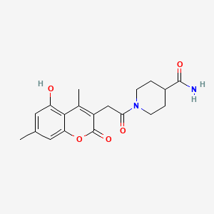 1-[(5-hydroxy-4,7-dimethyl-2-oxo-2H-chromen-3-yl)acetyl]piperidine-4-carboxamide