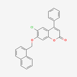 molecular formula C26H17ClO3 B11159353 6-chloro-7-(naphthalen-1-ylmethoxy)-4-phenyl-2H-chromen-2-one 