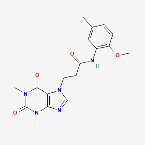 3-(1,3-dimethyl-2,6-dioxo-1,2,3,6-tetrahydro-7H-purin-7-yl)-N-(2-methoxy-5-methylphenyl)propanamide