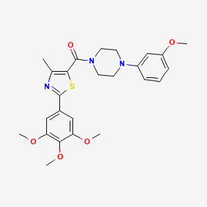 molecular formula C25H29N3O5S B11159374 [4-(3-Methoxyphenyl)piperazino][4-methyl-2-(3,4,5-trimethoxyphenyl)-1,3-thiazol-5-yl]methanone 