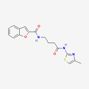 molecular formula C17H17N3O3S B11159405 N~2~-{4-[(4-methyl-1,3-thiazol-2-yl)amino]-4-oxobutyl}-1-benzofuran-2-carboxamide 