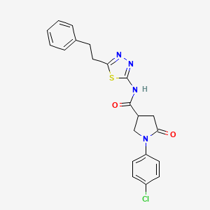 1-(4-chlorophenyl)-5-oxo-N-[5-(2-phenylethyl)-1,3,4-thiadiazol-2-yl]pyrrolidine-3-carboxamide