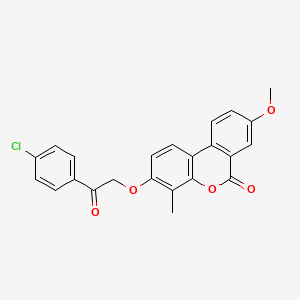 3-[2-(4-chlorophenyl)-2-oxoethoxy]-8-methoxy-4-methyl-6H-benzo[c]chromen-6-one