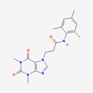 3-(1,3-dimethyl-2,6-dioxo-1,2,3,6-tetrahydro-7H-purin-7-yl)-N-mesitylpropanamide