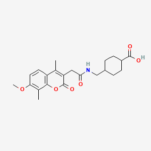 trans-4-({[(7-methoxy-4,8-dimethyl-2-oxo-2H-chromen-3-yl)acetyl]amino}methyl)cyclohexanecarboxylic acid